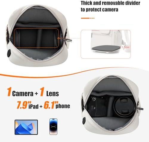 Cwatcun Camera Bag Sling Canvas, Crossbody Case with Rain Cover - Image 3