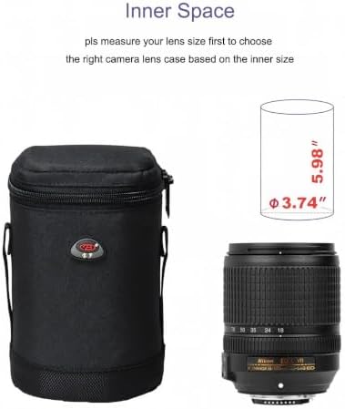 DSLR Camera Lens Case Pouch Bag for Lenses up to 3.74" x 5.98" - Image 2