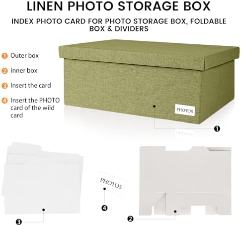 Photo Storage Box 4x6, Decorative Photo Boxes Storage With Lids - Image 7