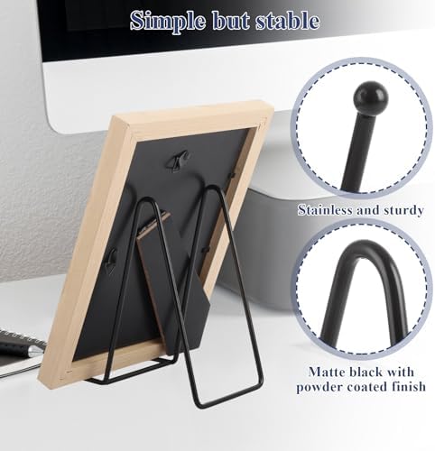 Acrux7 20 Pack Plate Stands for Display 6 Inch Easel Stand, Black Metal Photo Picture Stands, Small Plate Holders Display Stand for Displaying Decorative Plates, Platter, Book, Photo Easel (Black) - Image 3