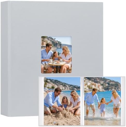 Aevdor 11x14 Photo Album and Art Portfolio, 64 Photos, Linen Cover, Grey by Aevdor