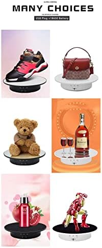 JAYEGT Motorized Rotating Display Stand, 7.87inch /17.6lbs Load, 360 Degree Electric Rotating Turntable for Photography Products, Jewelry, Cake,3D Model , Mirror Cover (Black/Button Control) - Image 5