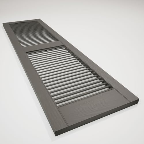 Ekena Millwork Lifetime Vinyl LL1S12X03900TG Standard Cathedral Top Center Mullion, Open Louver Vinyl Shutters, w/Installation Shutter-Lok's & Matching Screws (Per Pair), 12"W x 39"H, Tuxedo Grey - Image 6