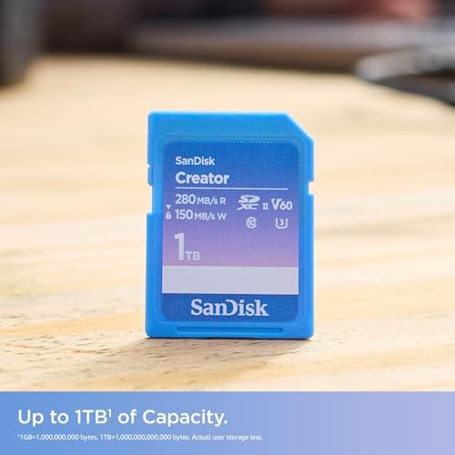 SANDISK 256GB Creator SD UHS-II Card, Read speeds up to 280MB/s, for DSLR and Mirrorless Cameras, 4K UHD, 6K Video, V60, 1 Month of Adobe Creative Cloud Included - SDSDXEP-256G-GNCIS - Image 2