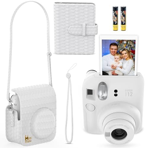 Fujifilm Instax Mini 12 Instant Camera Clay White + Minimate Custom Designed Case + Fuji Instax Film 10 Sheets & Photo Album - Image 2