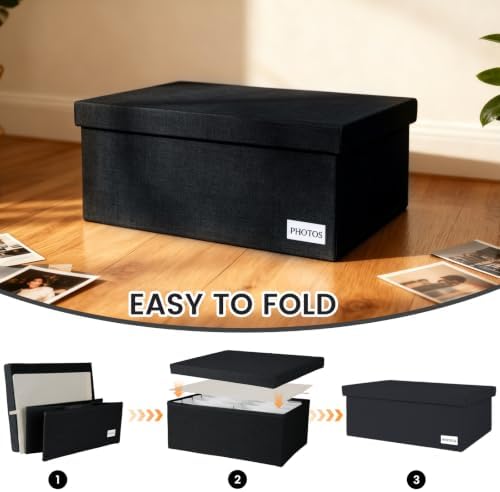 Photo Storage Box 5x7, Decorative Photo Boxes storage With Lids - Image 5