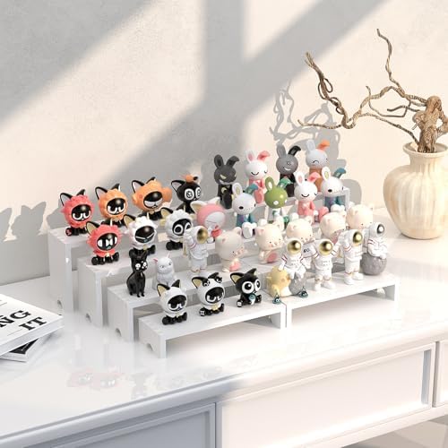 2 Set White Wood Tiered Riser Display Stands for Vendor Events,Stackable Wooden Cupcake Stand,Farmhouse Decor Wood Dessert Table Display Set,Vendor Booth Display Items,Food Display Risers for Party - Image 4