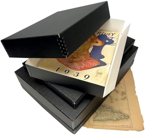 Lineco Drop Front Archival Storage Box, 16.75x20.75x3 in, Black, 2 Pack - Image 6