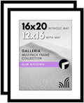 Americanflat 16x20 Poster Frame 2-Pack - Matted to 12x16 - Black by Americanflat