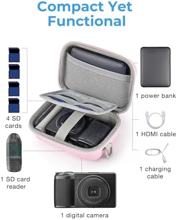 BAGSMART Digital Camera Case, Small Camera Bag with 2 Carrying Ways, Pink - Image 4
