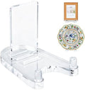 Acrylic Easel Display，Plate Stand for Display，Adjustable Clear Display Holder for 8" to 12" Platter, Book, Card, Frame, Picture, Artwork, Plaque ( Large-1pc 8"-12") by Unknown