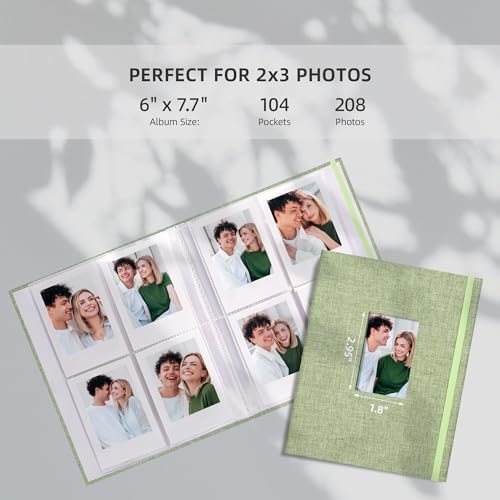 Vienrose Mini Polaroid Photo Album 208 Photos 2x3 Inch Grass Green 1 PACK - Image 2