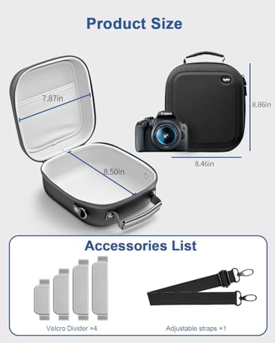 Krypthos Camera Case Compatible with Canon EOS R50, Carrying Bag (Black) - Image 3