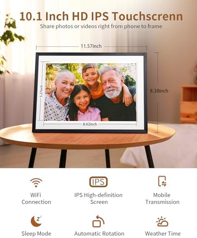 Frameo 10.1 Inch Digital Picture Frame，WiFi Electronic Frame，1280 * 800IPS HD Touch Screen， Smart Digital Photo Frame,32GB Storage, Wall Mountable, Share Instantly, Birthday Gifts for Women, Mom - Image 5