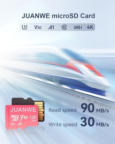 JUANWE 128GB Micro SD Card 128GB TF Card with Adapter, microSDXC Memory Card for Camera, Drone, U3, A1, V30, 4K UHD, UHS-I, SD Card - Image 2