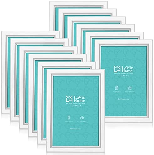 LaVie Home 4x6 Picture Frames (12 Pack, White) Simple Designed Photo Frame with High Definition Glass for Wall Mount & Table Top Display, Set of 12 Classic Collection by LaVieHome