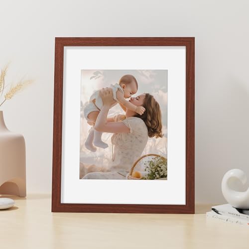 Vittanly 11x14 Picture Frame Made of Solid Wood for Wall or Tabletop, Brown - Image 4