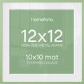 Homeforia 12x12 Green Picture Frame, High-End Metal, 10x10 Mat, Glass by Homeforia