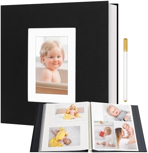 Vienrose Self Adhesive Photo Album 60 Pages for Wedding, Baby Growth, Black by Vienrose