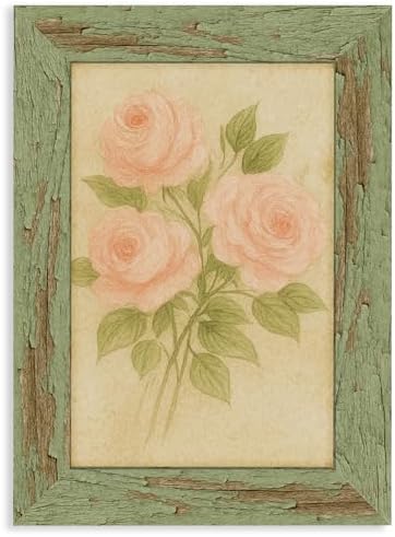 puthiac 4x6 Rustic Farmhouse Picture Frame, Weathered Green, 1 Pack by PUTHIAC
