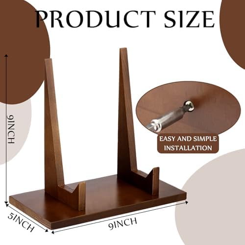 RattanView 1 Pcs Wood Plate Stand for Display 9 Inch Plate Holder Display Frame Picture Photo Card Tabletop Decorative Stand - Image 2