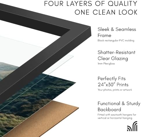 Americanflat 24x30 Poster Frame - Slim Molding - Black - Image 5