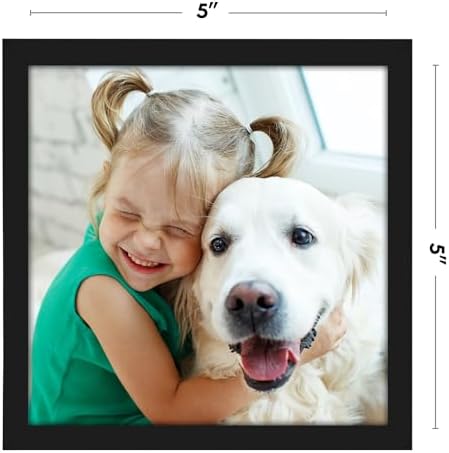 Americanflat 5x5 Picture Frame - Slim Molding - Black - Image 2