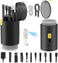 Tounee Keyboard Cleaner Kit, Electronics Cleaning Kit with Retractable Big Brush, Portable, 20 in 1 Multi-Tool Kit for Phones, Tablet, Computer, PC Monitor,TV Camera Lens with 2.5ml Mist Spray (Black) by tounee