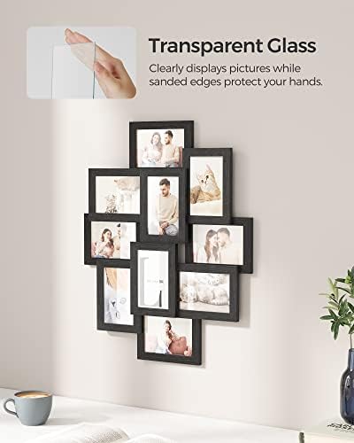 SONGMICS Collage Picture Frames for Wall Decor, 10-Pack 4 x 6, Glass Front - Image 5