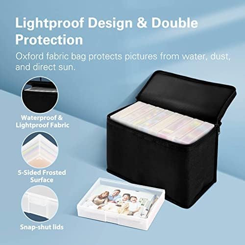 Barhon Photo Storage Boxes Set - 8 Pack 4x6 and 8 Pack 5x7, Photos Case Containers with Bag, Multi-Sized Seed Organizer with Handle for Stickers (Black) - Image 4