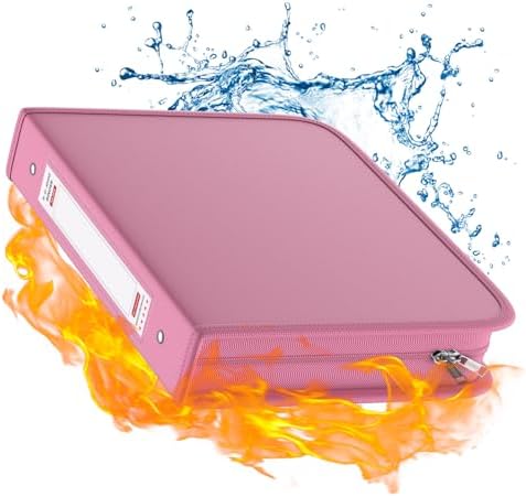 Fireproof 3 Ring Binder with Zipper, 1.5" D Rings Holds 375 Sheets by ZOOPIP