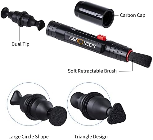 K&F CONCEPT Professional Lens Cleaning Kit for DSLR & Mirrorless Cameras with APS-C/Full-Frame Sensor Cleaning Swabs/Lens Cleaner/Gloves/Camera Blower/Lens Pen Brush/Microfiber Cloths/Carrying Case - Image 5