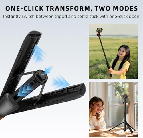 Tripod for Insta360 X5 X6 ACE Pro 2, 55” Selfie Stick Quick Release Extension Rod Table Desk Portable Handle Grip Stand with Cold Shoe for Insta 360 X5 X6, ACE Pro 2, X4 Air Accessories - Image 3