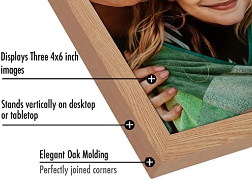 Americanflat 4x6 Hinged Triple Picture Frame - Engineered Wood - Dark Oak - Image 3