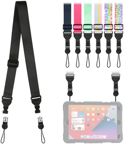FIEIL Universal Shoulder Strap, Replacement Nylon Neck Lanyard, Comfortable Adjustable Shoulder Strap for iPad, Camera, Crossbody Bag, Binocular, Tablet (Black) by FIEIL