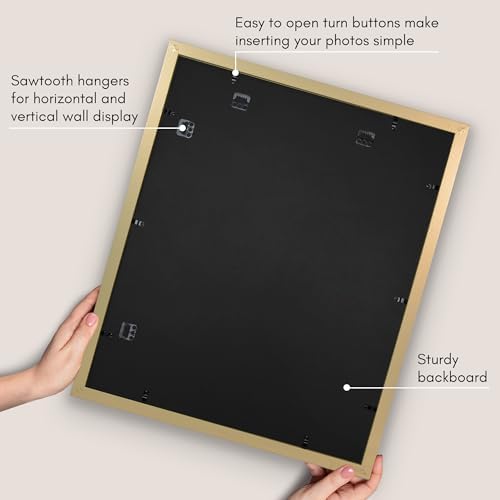 Americanflat 20x24 Poster Frame - Matted to 16x20 - Engineered Wood - Gold - Image 5