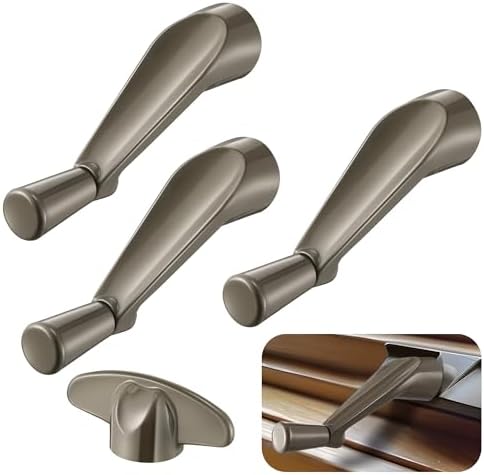 4 Pack 3/8 Inch Casement Window Crank Handles, 12-Spline Spindle Fit, Stone by Avenuebool
