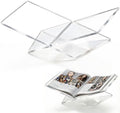 Acrylic Desktop Book Stand, Clear Angled Book Holder Display for Cookbooks, Magazines & Art Books, 12×7×5 in Slim Transparent Reading Stand for Desk & Coffee Table by Unknown