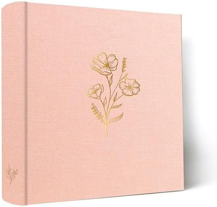 Holoary Photo Album 4x6 200 Photos, 200 Pockets 4”x6” Picture Album, Linen Fabric Cover Big Picture Book for Photos with Writing Area, 4x6 Photo Albums for Family Weddings Travel Memories(Pink) by Holoary