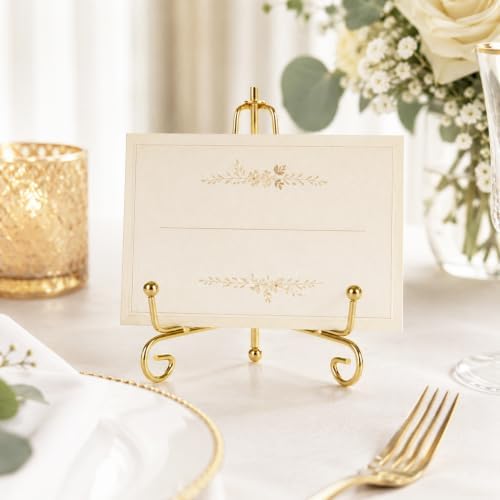 YAYODS 20 Pack Plate Stands for Display 4 Inch Iron Easel Stand Holder, Foldable Plate Picture Holder Display Stand for Photo Frames Decorative Books Arts, Gold - Image 7
