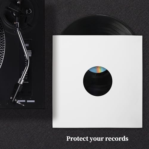 12″ Vinyl Record Inner Paper Sleeves White Kraft Paper for 33 RPM, 10 Pack - Image 6