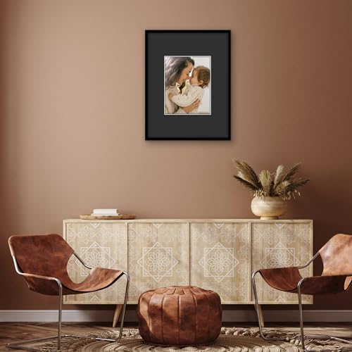 Americanflat 20x26 Poster Frame - Matted to 11x14 - Slim Molding - Black - Image 5