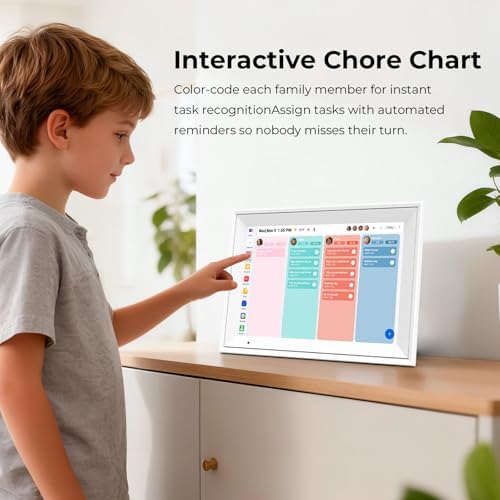 Digital Picture Frame, 10.1 Inch Digital Calendar with 1280 * 800 HD IPS Touch Screen, Smart Photo Frame Built-in 32GB Memory, Auto-Rotate Easy Setup to Share Photos or Videos via AiMOR APP (White) - Image 5