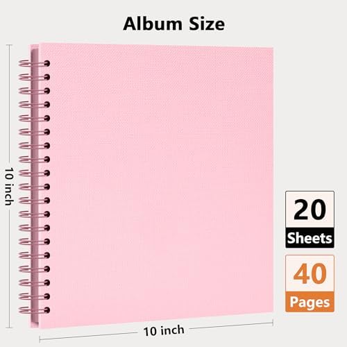Vienrose Scrapbook Album,40 Pages,10x10 Inch,Candy Pink - Image 2