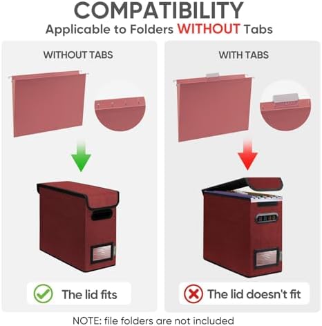 BALEINE File Organizer Box with Lid, Collapsible Hanging File Storage Box - Image 3