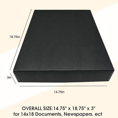 Golden State Art, Drop Front Archival Storage Box, 14.75"x18.75"x3"-Black - Image 3