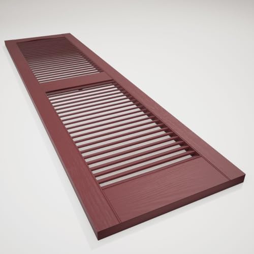 Ekena Millwork Lifetime Vinyl LL1S12X04800WN Standard Cathedral Top Center Mullion, Open Louver Vinyl Shutters, w/Installation Shutter-Lok's & Matching Screws (Per Pair), 12"W x 48"H, Wineberry - Image 6