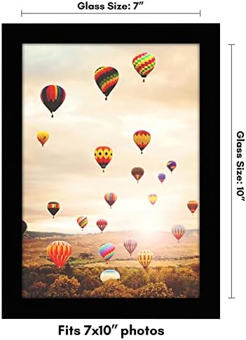 Americanflat 7x10 Picture Frame with Shatter-Resistant Glass - Signature Collection - Gallery-Style Frames Made of Engineered Wood - Photo Frame for Tabletop and Wall Display - Black - Image 2