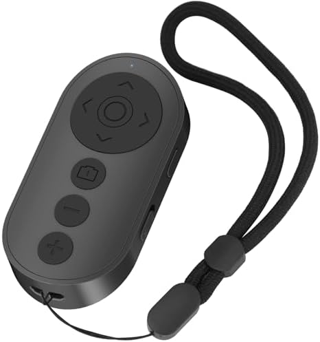 Remote Control for TikTok,Wireless Remote Camera Shutter with Zoom in Out for iPhone&Android, Front Rear Camera Switch,Page Turner for E-Book APP, Phone Remote, Scrolling Ring for TIK Tok, Black by Aistraunix