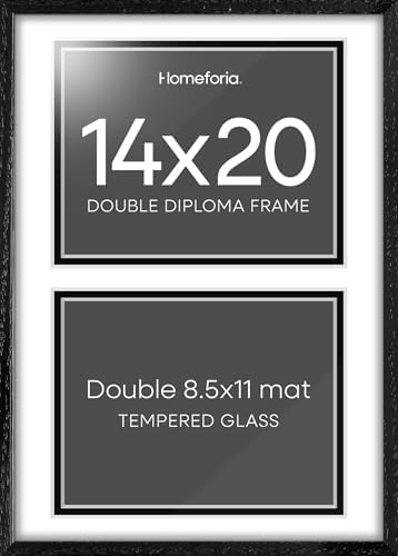 Homeforia 14x20 White Oak Diploma Frame, High-End Wood, 8.5x11 Mat, Glass by Homeforia